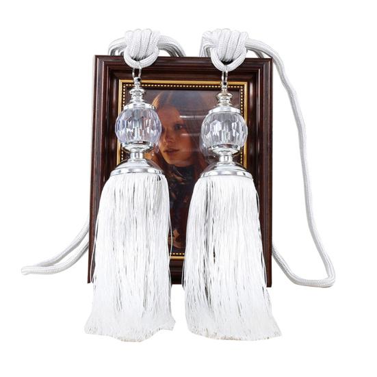 Vorhang-Raffhalter, stilvolles hängendes Design, dekorativer Vorhang-Raffhalter aus Polyester für Zuhause weiß