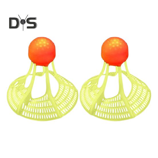 2 Pcs Badminton Federbälle Baseball Praxis Winddicht Beleuchtung Birdies 360-Grad Beleuchtung Badminton Bälle für Sport Aktivitäten Fitness rot
