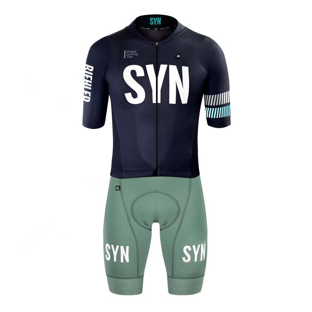 SYN Rennrad Radsportanzug kurzärmeliger Anzug Herren feuchtigkeitsableitendes Mountainbike Radtrikot Radhose Sommer XXXL
