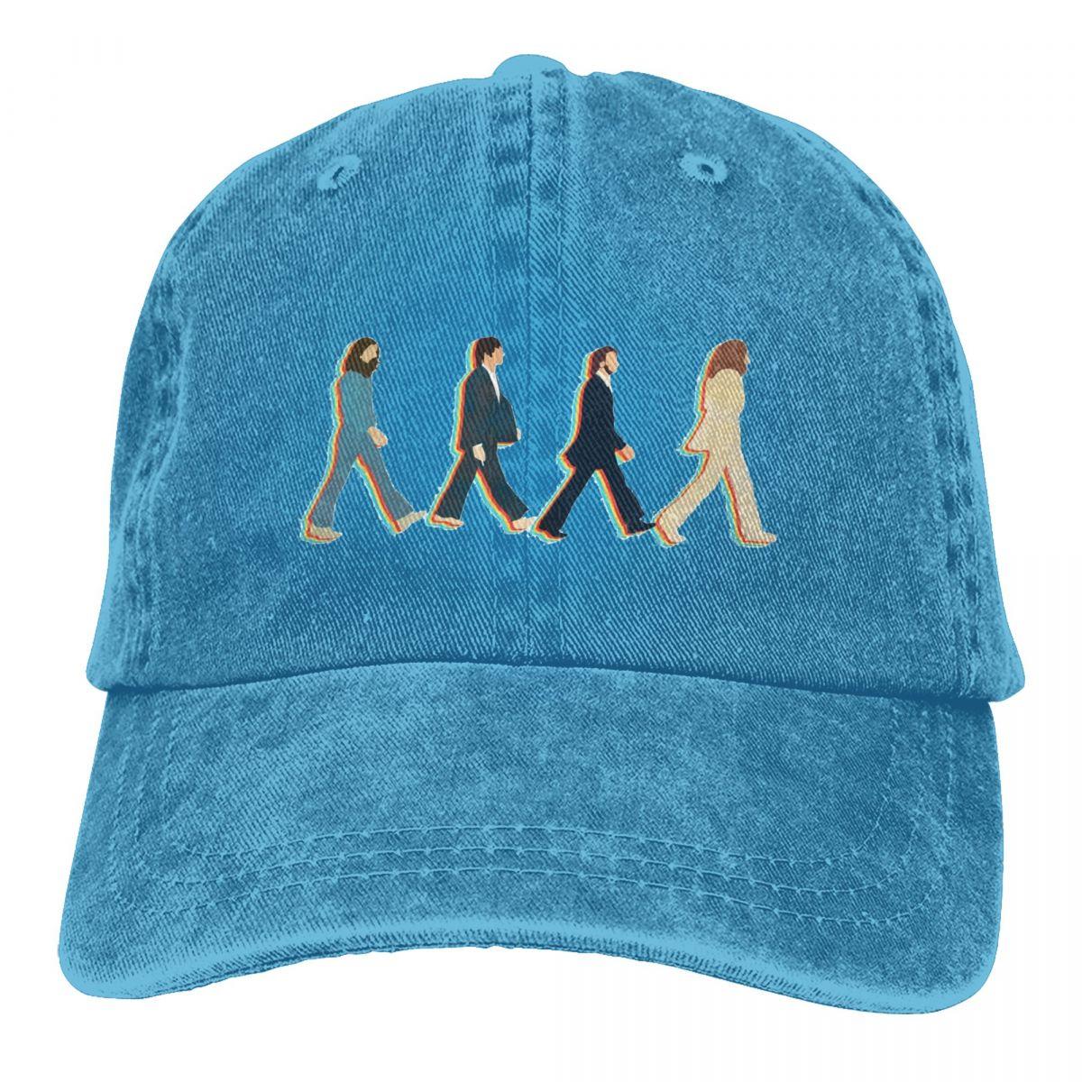 Retro The Beatle Walking Road Baseball Cap Unisex Style Distressed Denim Snapback Cap Outdoor Sommer Unstrukturierte weiche Hüte Cap One Size