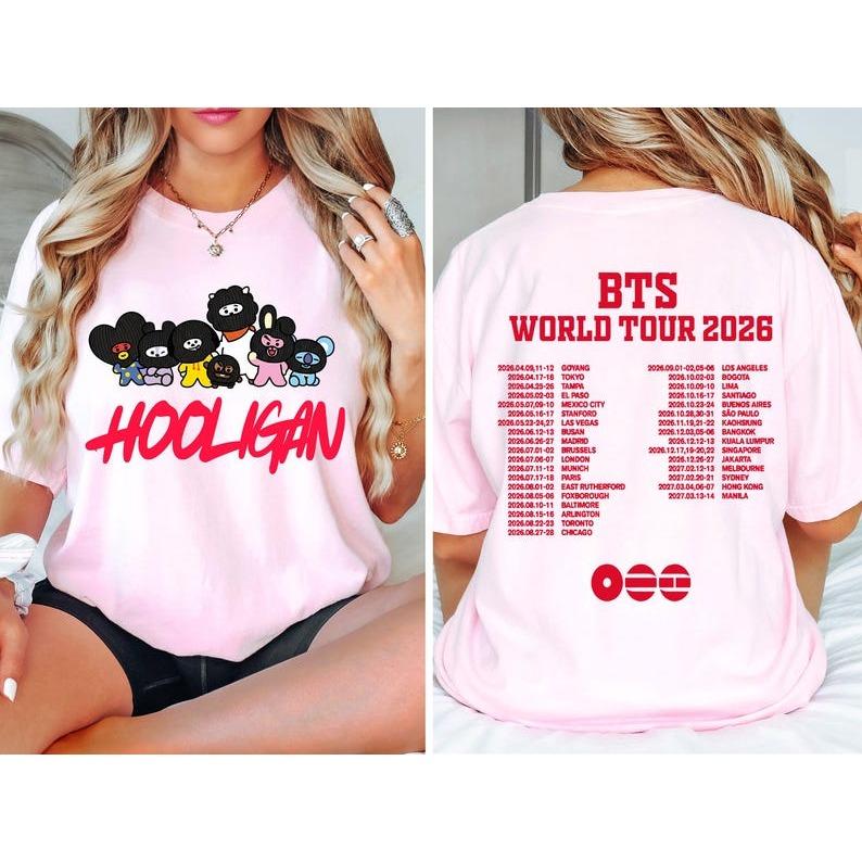 BTS Hooligan Tour T-Shirt, BTS Army T-Shirt, Bangtan Boys T-Shirt, BTS Konzert T-Shirt, Kpop Welttournee 2026 T-Shirt, Bts Comeback T-Shirt XXXL