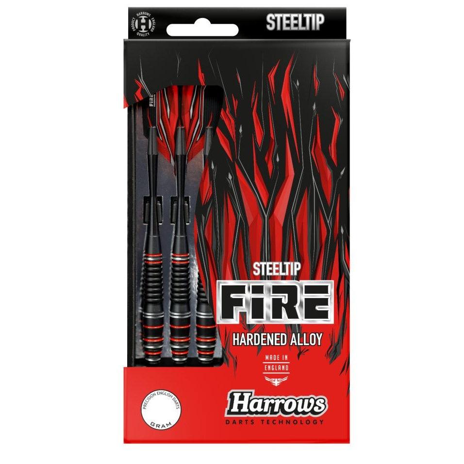 Harrows Feuerlegierungs-Darts-Set (Packung mit 3) 23g rot/schwarz