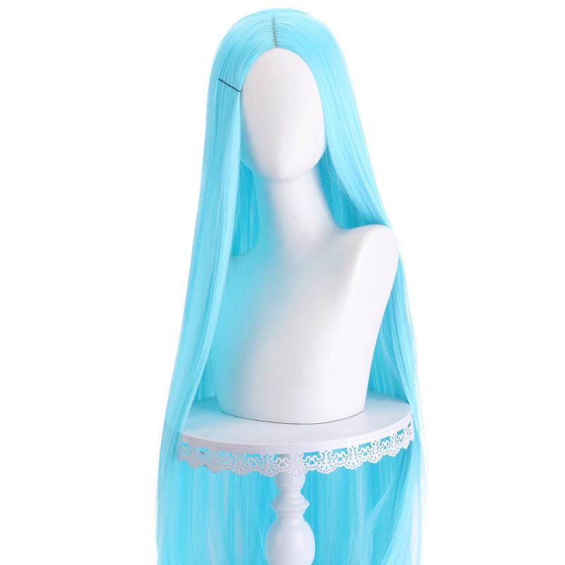 100 cm lange, glatte Cosplay-Perücke, Mittelscheitel, zentraler Spalt, blond, rosa, rot, lila, hitzebeständige Kunsthaarperücken One Size