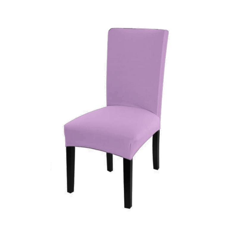 Einfarbiger Stuhlbezug, Spandex-Stretch-Schonbezüge, Stuhlhussen für Küche, Esszimmer, Küche, Hochzeitsbankett licht lila