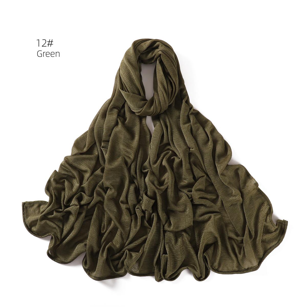 Damen Weiches Elastisches Gekrepptes Jersey Kopfwickeltuch Schal Hijab 1.7M