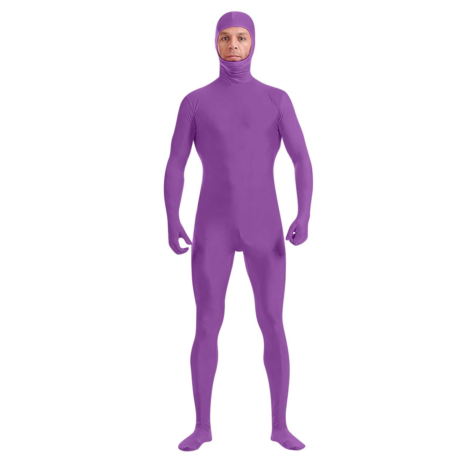 Zentai Anzug Cosplay Turnanzug Ganzkörperbody Green Screen Anzug Halloween Kostüme 170 violett