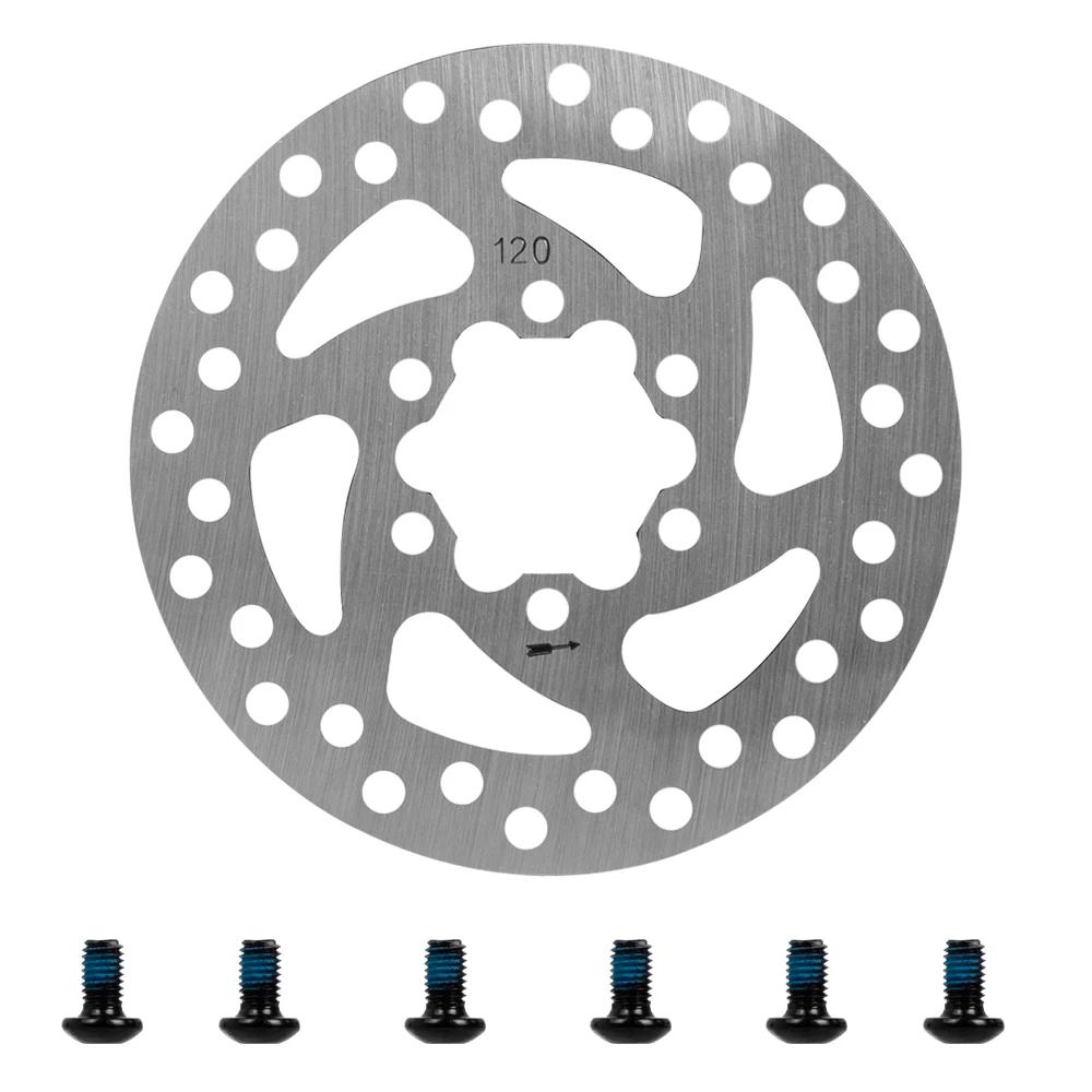 120MM Bremsscheibe für NIU KQi3/KQi3 MAX/PRO KQi3 Elektroroller 6 Löcher Bremsscheibe Verschleißfest mit Schraubenzubehör silber