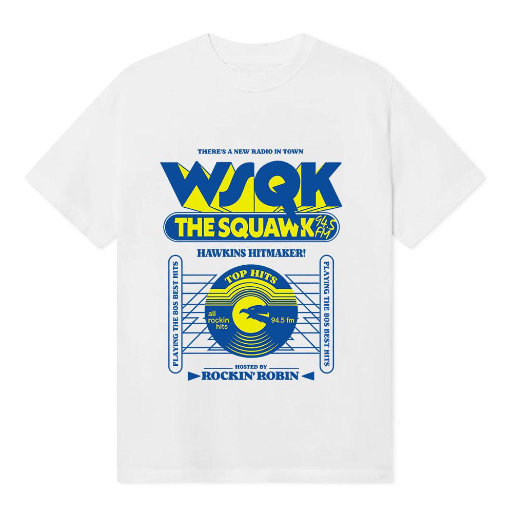 WSQK The Squawk 94.5 FM T-Shirts Beam Me Up T-Shirts Place Sucks Grafikdruck T-Shirt Baumwolle Kurzarm T-Shirts Streetwear S