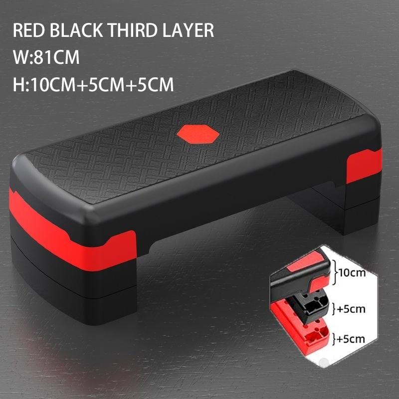 Aerobic Stepper Höhenverstellbar Workout Übung Step Plattform Haushalt Fitnessstudio Übung Fitness Trainingsgerät Red/Black (81cm)