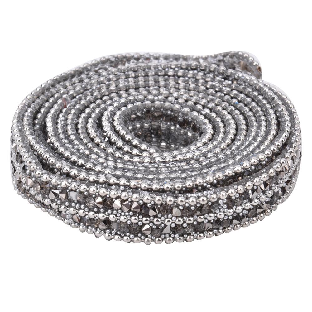 1m x 1cm Kristallglas Strass Perlenkette Hotfix Band Hochzeitskleid Jeans