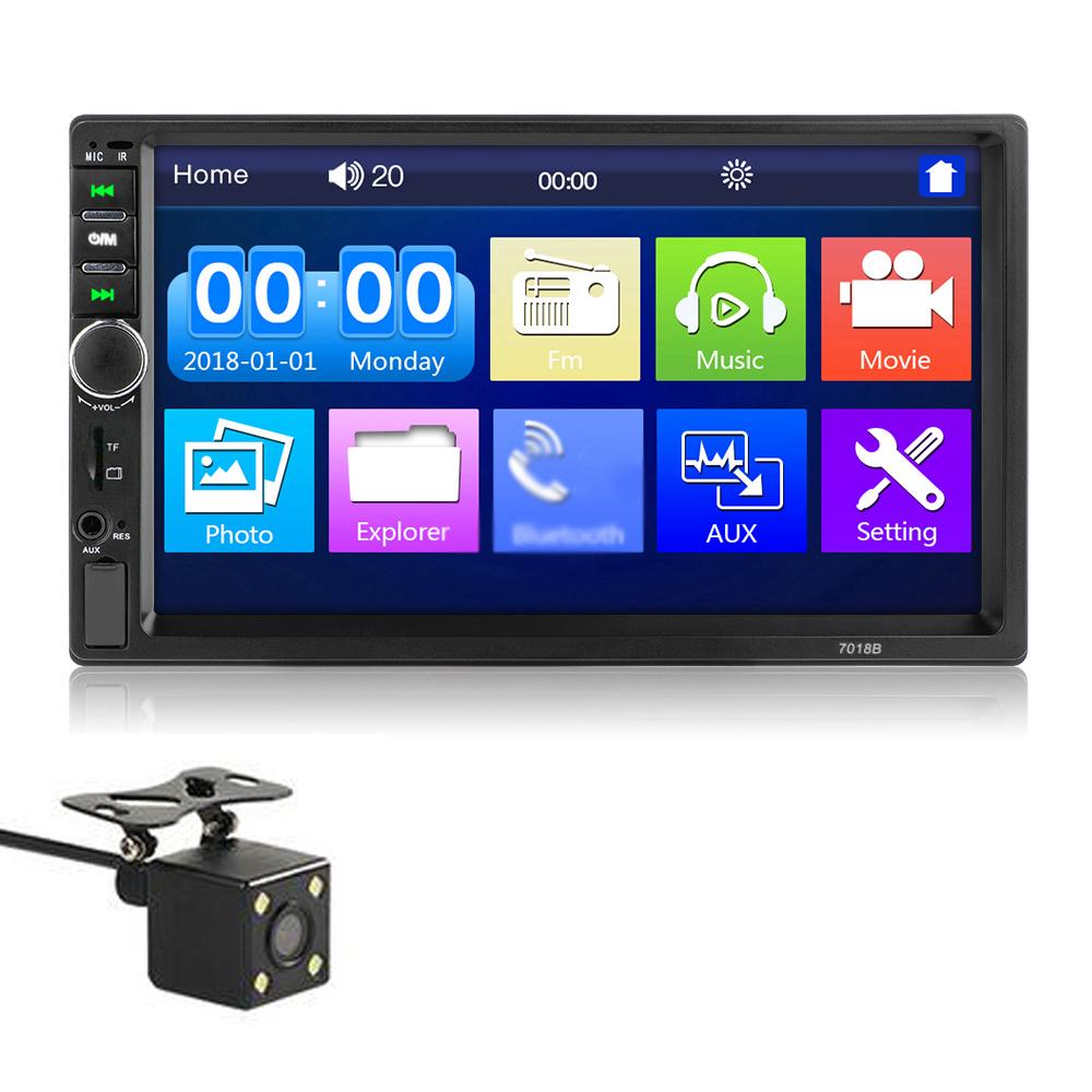 7-Zoll-Doppel-Din-Autoradio-Receiver 2-Din-Autoradio Autoradio Touchscreen BT MP5-Player mit 7018B