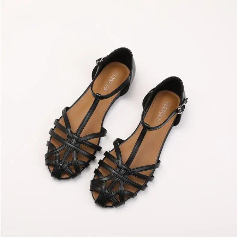 Baotou Sandalen für Damen Mode Atmungsaktiv Ausgehöhlte Sandale Mode Outdoor Freizeit Sandale Sommerurlaub Römische Schuhe für Damen 44 schwarz