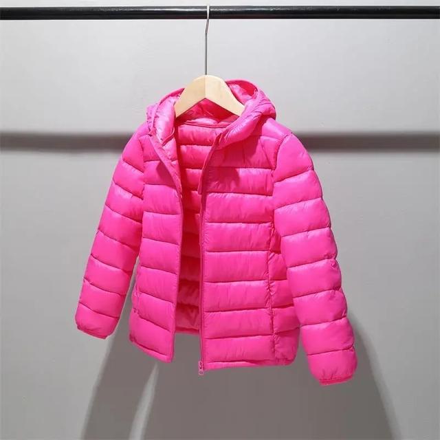 Kinder 2–12 Jahre alt, Daunen-Baumwolljacke, Kleidung für Jungen und Mädchen, mit Baumwolle gepolsterte Kleidung für Kinder, warme Daunenmäntel 11-12 rose rosa