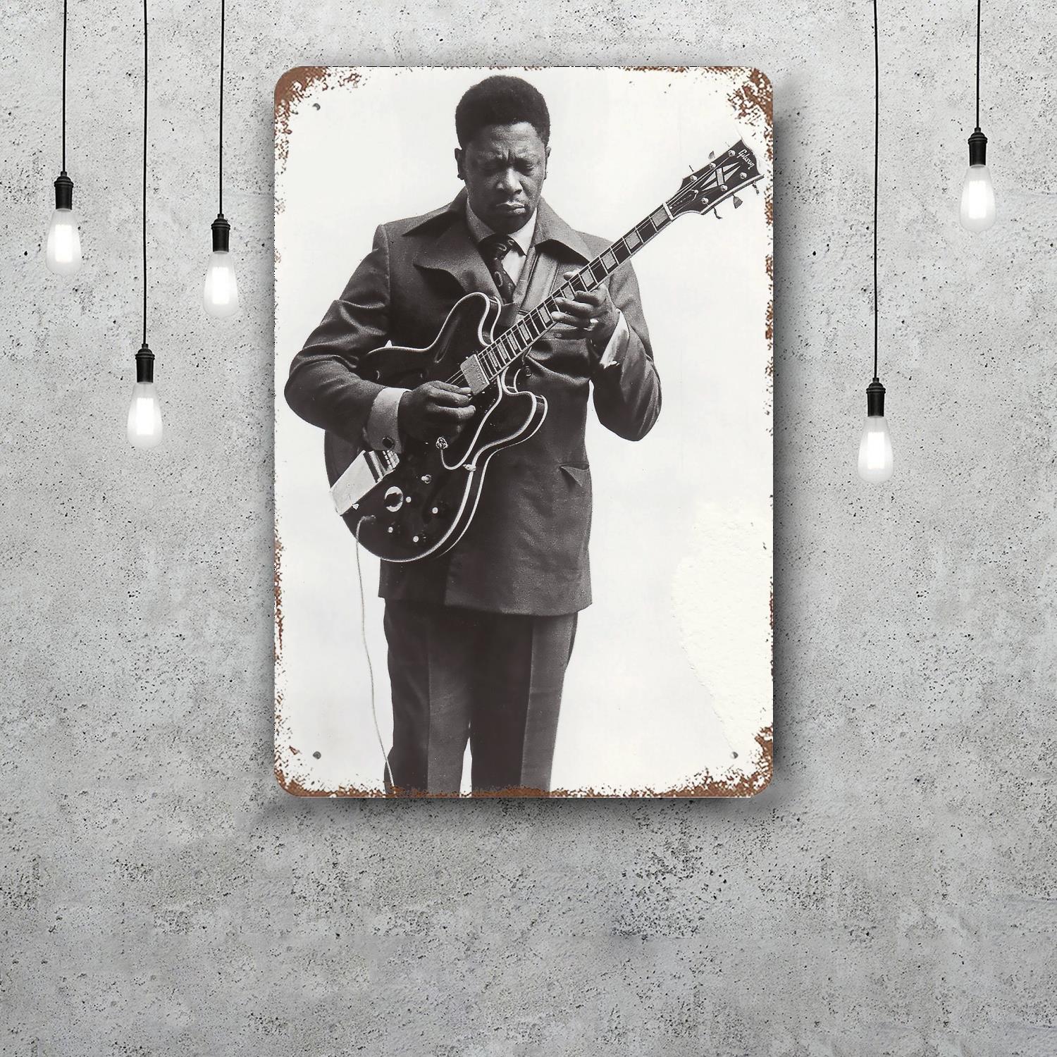 bb king Vintage Blechschild Heimdeko Wanddeko Kunst Wandbild Raumdekoration Dekoration Retro Metallschild Plakate 30x40cm(11.8x15.7inch)
