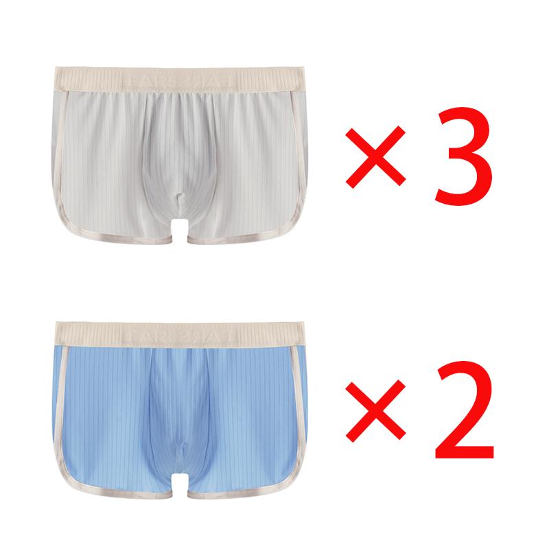 Boxer Herren Unterwäsche Gestreift Reine Baumwolle Atmungsaktiv Boxershorts Herrenmode Boxershorts 2XL navy blau