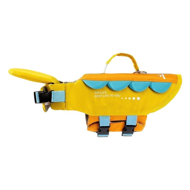 Hunde-Rettungswesten, Hunde-Rettungsweste mit hoher Auftriebskraft zum Schwimmen, Bootfahren, Wassersicherheit, Welpen-Schwimmweste mit Griff M gelb