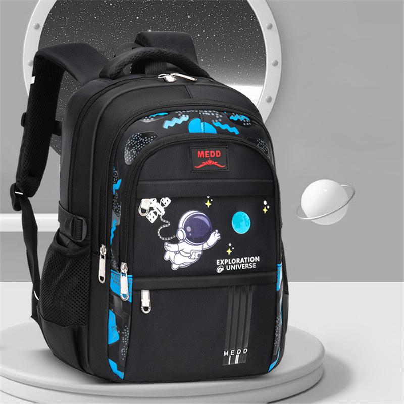 Niedliche, modische, leichte Schultasche mit Rückenschutz für den Kindergarten, Teenager, Kinder, Jungen, Schultasche für Grundschüler, Rucksäcke als Geschenk S schwarz