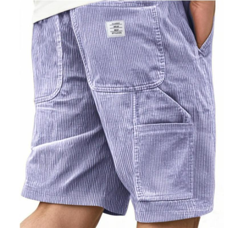 Herrenmode Mehrere Taschen Besticktes Etikett Werkzeug Retro Cordhose M violett