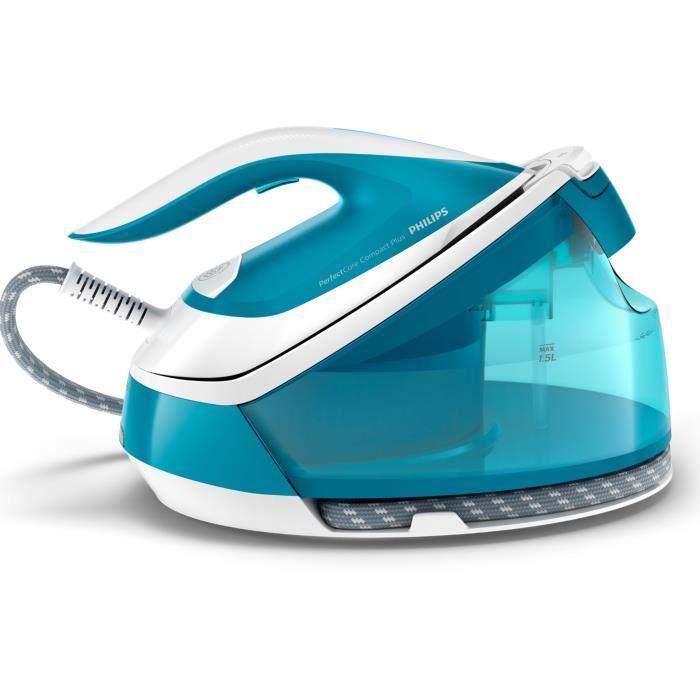 Dampfbügelstation - PHILIPS - GC7920/20 - PerfectCare Performer - 6,5 bar - 1,5 l - Blau/Weiß weiß