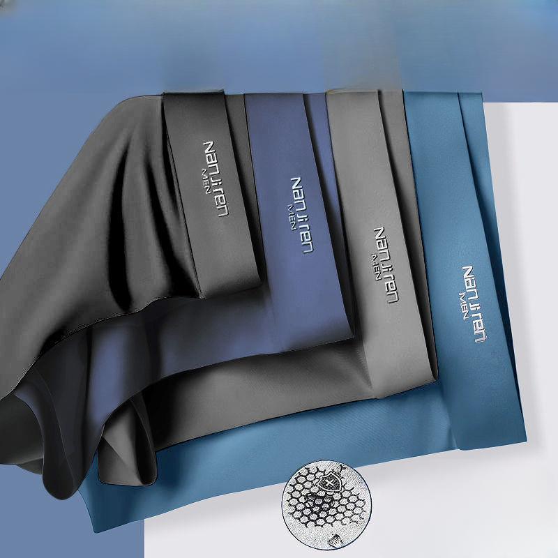 1 Set Boxershorts für Herren, Boxerunterwäsche, flache Hose, Seide, trocken und bequem, Herrenunterhose, atmungsaktiv, Höschen, dünn, sexy Herren-Boxershorts L