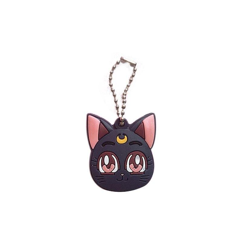 Anime Sailor Moon Lila Katze Schlüsselanhänger Cosplay Niedlicher Anhänger Schlüsselanhänger Schlüsselanhänger schwarz