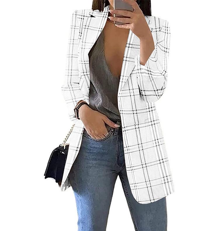 Herbstmode S-3XL Langarm Offene Vorderseite Büro Dame Solide Blazer Damen Casual Übergroße Lange Blazer Strickjacke Jacken Mantel XXL