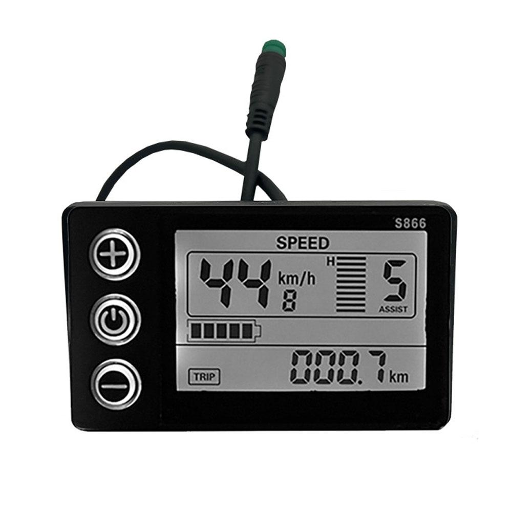 S866 Elektrofahrrad LCD-Display 24 V 36 V 48 V E-Bike Elektroroller Display Messgerät Bedienfeld mit schwarz