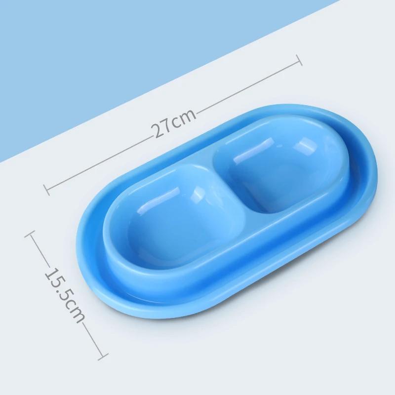 Haustierfütterung Doppelnäpfe Kunststoff Ameisenschutz Futter Wasserspender Für Hunde Katzen Welpen Automatischer Hunde Futterautomat Spender Karate für Ameisen 27.5x15.5x3.2cm blue