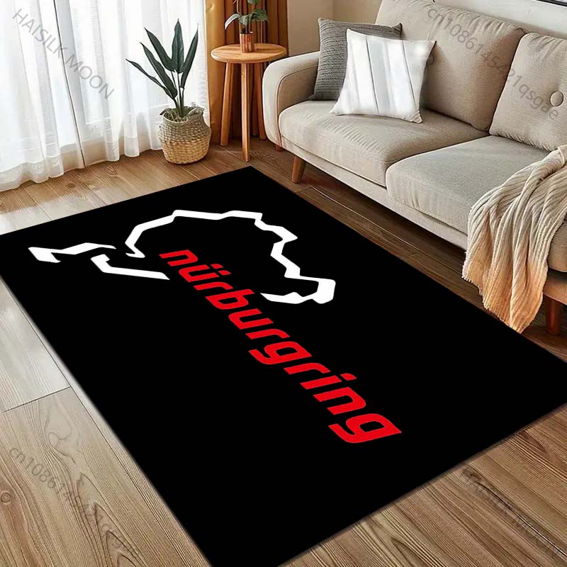 1 Stück Nürburgring F1 Internationale Rennstrecke Teppich für Wohnzimmer Heimdekor Rutschfeste Bodenmatte für Schlafzimmer Große Fläche Waschbare Teppiche 40x60cm (16x24in)