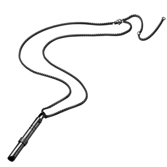 Halskette für achtsames Atmen mit rotierender Perle aus Edelstahl, Halskette zur Stress- und Angstreduzierung, Halskette zur Linderung und Panik, verstellbar schwarz