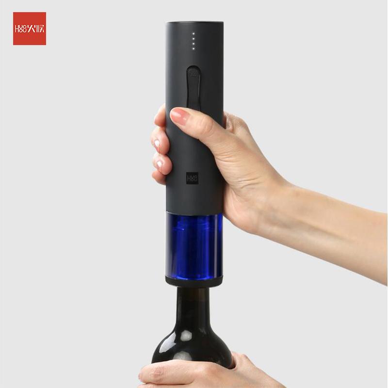 Xiaomi Huohou Elektrischer Korkenzieher Wein Automatischer Flaschenöffner Kit Wein mit hoher Geschwindigkeit schwarz