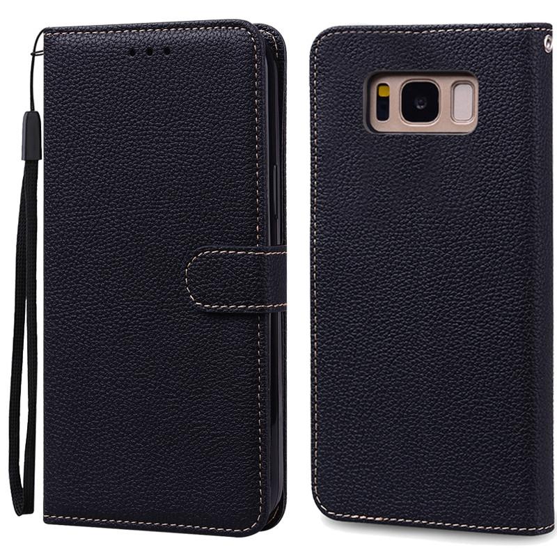 S8/S8 Plus Fall Für Samsung Galaxy S8 Fall G950F Leder Brieftasche Flip Fall Für Samsung Galaxy S8 Plus G955F telefon Fall Fundas For Samsung S8 schwarz