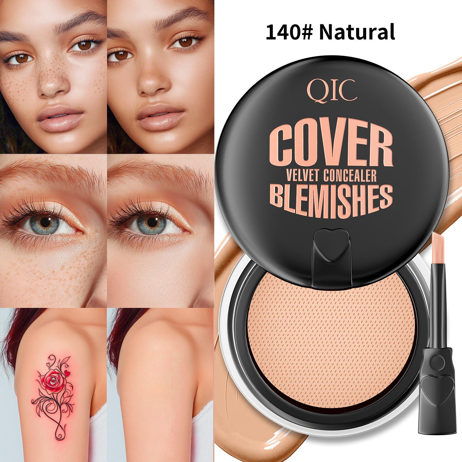 Wasserfeste, vollständig deckende Abdeckcreme mit Pinsel, feuchtigkeitsspendender Air-Cushion-Concealer für Tattoo-Narben, Akne, Augenringe, Make-up, Gesichts-Concealer