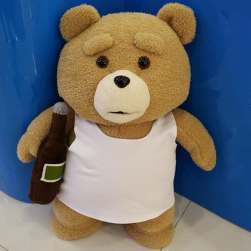 8 Stile Film-Teddybär Ted 2 Plüschtiere in Schürze Weiche Kuscheltiere Plüsch 45cm Ein Geburtstagsgeschenk für einen guten Freund 45CM weiß