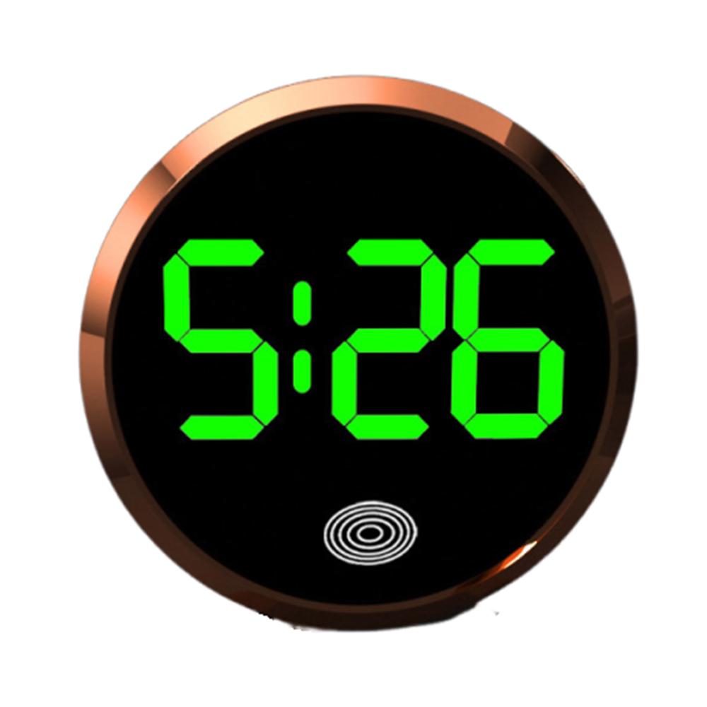 LED-Zeitanzeige Digitaluhr Mini LED Elektronische Uhr Kreative Auto Armaturenbrett Uhr Home/Büro Rose Gold - Green Light
