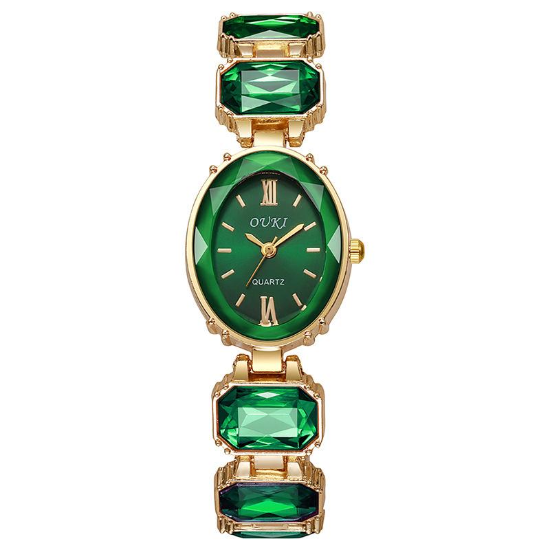 Top Luxus Damen Uhren Mode Armband Armband Damen Quarz Armbanduhr Beste Geschenke Uhr für Elegante Frau grün