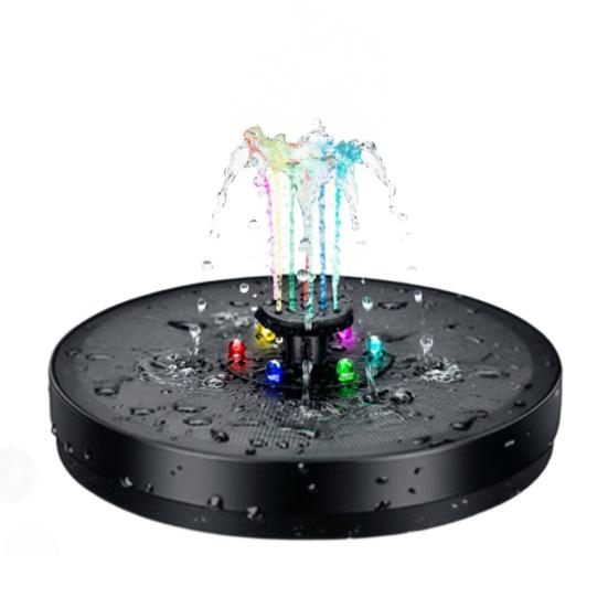 Solarbrunnen LED-Lichter mit bunten schwimmenden Badewanne wiederaufladbarer Badewanne Wasser Sprinkler 18cm