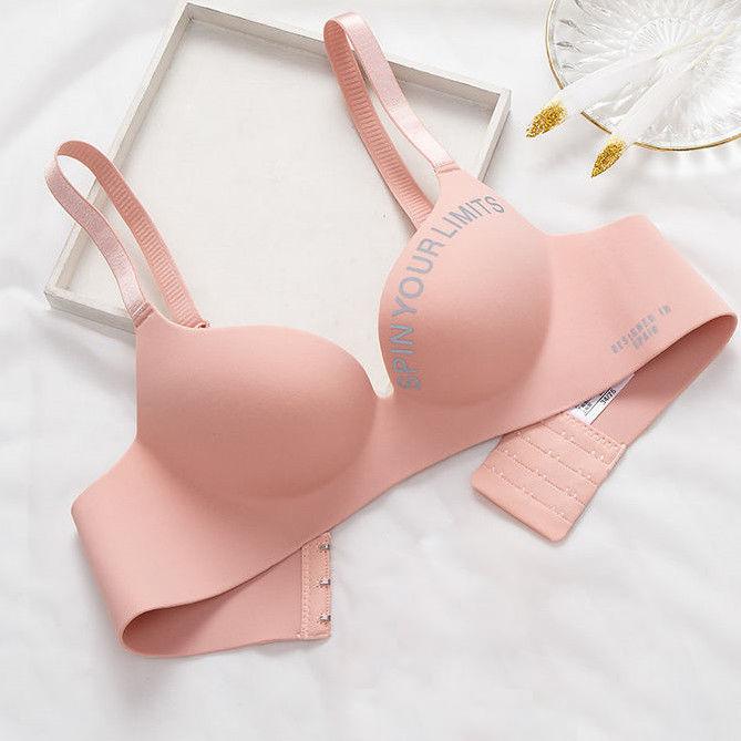 Frauen Nahtlose Bh Sexy Unterwäsche Push-Up Drahtlose Bralette Unterwäsche Mode Brief Muster Weibliche Dessous Bhs für Frauen 38/85AB rosa