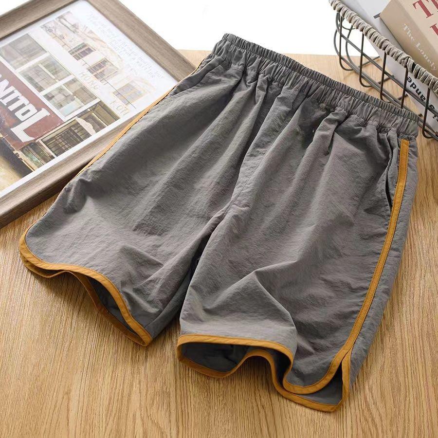 Jungen Shorts Sommer Mittlere Größe Kinder Schnelltrocknend Lässige Sporthose Dünne Mittellange Hose 160 graue