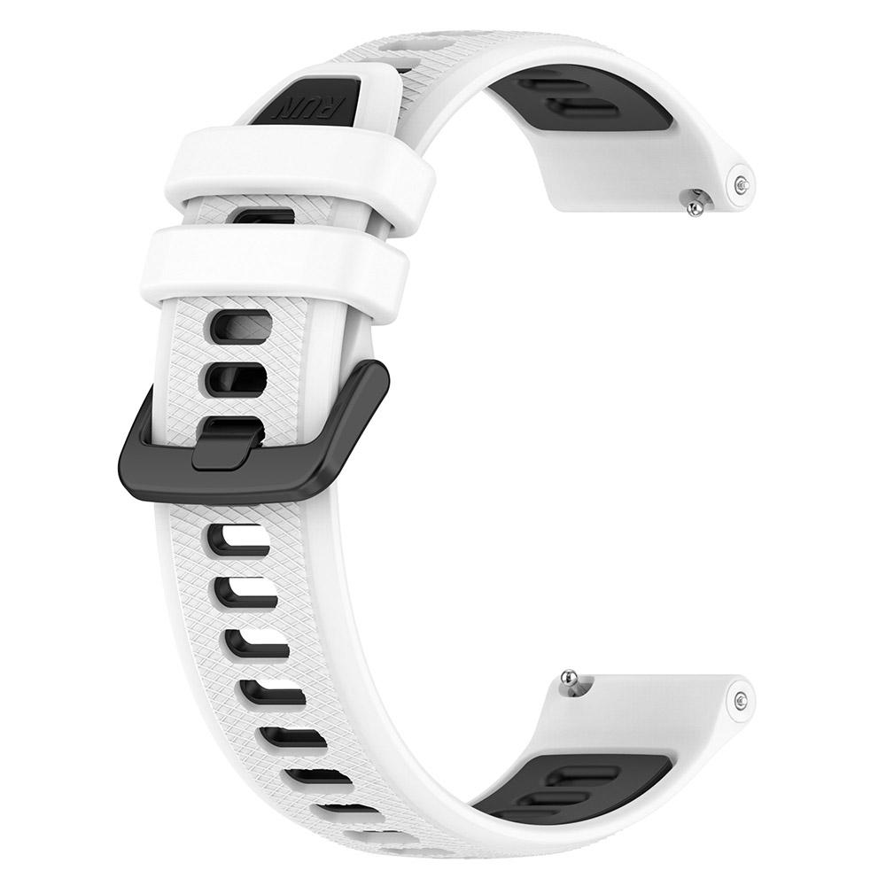 18mm 20mm 22mm Uhrenarmband für Garmin Forerunner 265 265S Zweifarbiges Silikonarmband für Garmin Venu SQ Venu 2 3S 22mm (Forerunner 265) weiß/schwarz