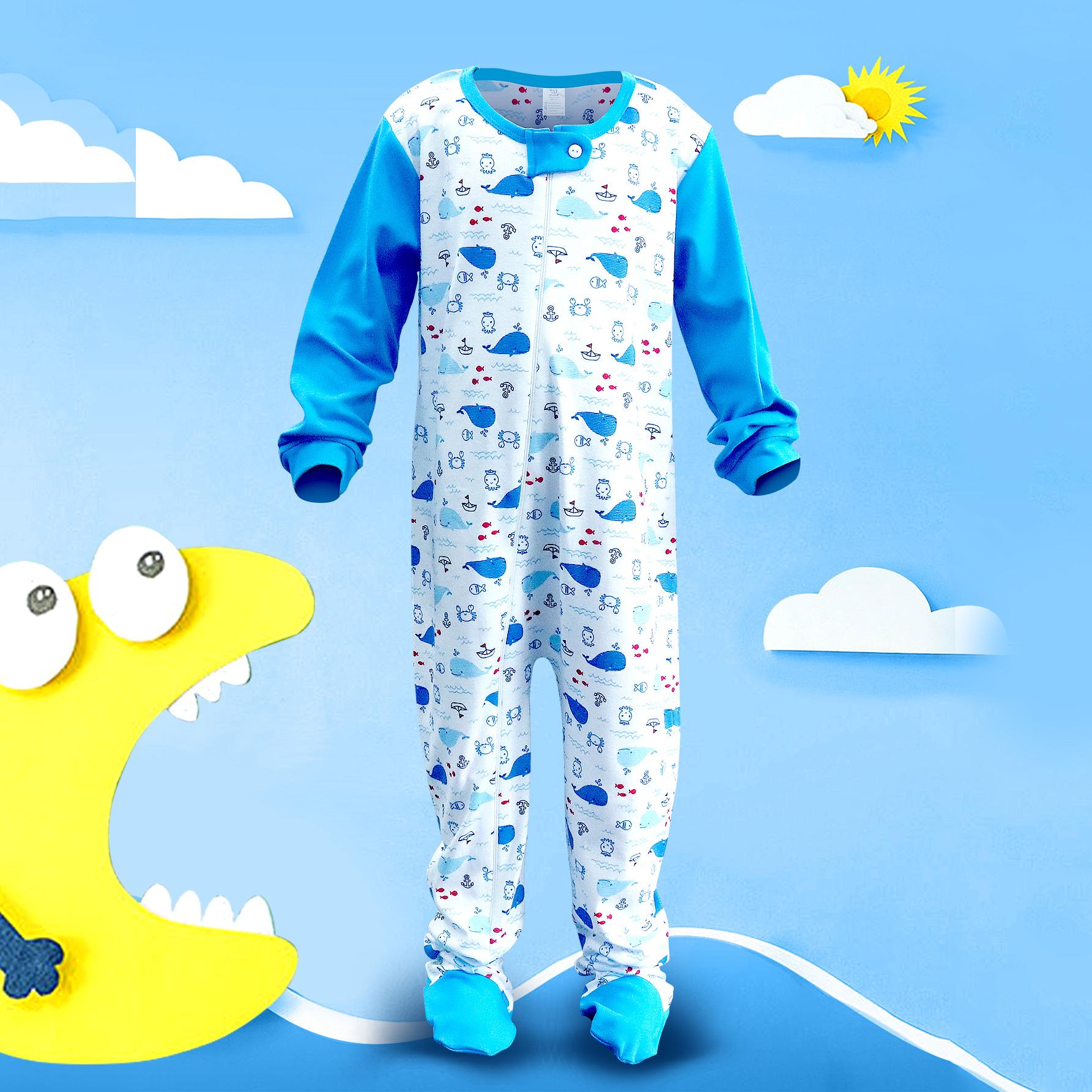 Baby Kinder 2 bis 7 Jahre alt Einteiliger Strampler Langarm 100% Baumwolle Kleidung Reißverschluss Jungen und Mädchen Kleidung Pyjama Strampler 122 dargestellt