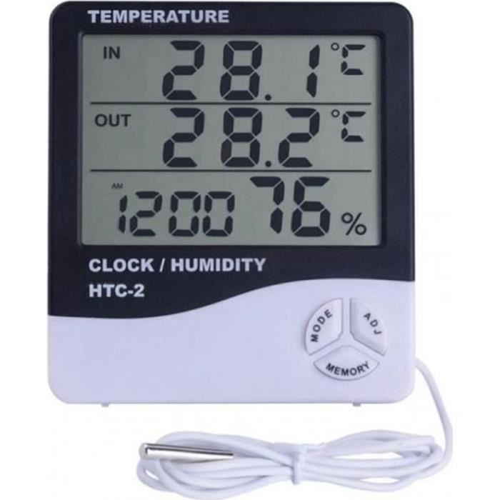 Wetterstation Digitales Thermometer für Innenbereich mit Außensonde Hygrometer