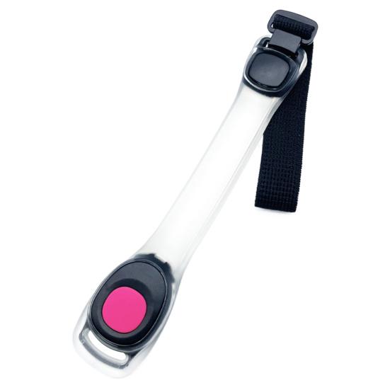 LED-Leuchtarmband, gut sichtbar, für Outdoor-Sport, blinkendes leuchtendes Sicherheitsband, verstellbar, für Nachtwanderungen, Laufen, Reiten, leuchtender Armgurt rosa