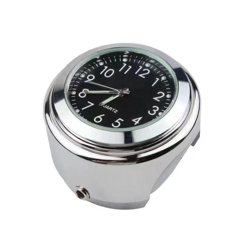 1 Stück Universelle Wasserdichte Aluminium Motorrad Fahrrad Lenker Uhr Uhr Motorradzubehör J8M5 Silvery-One size