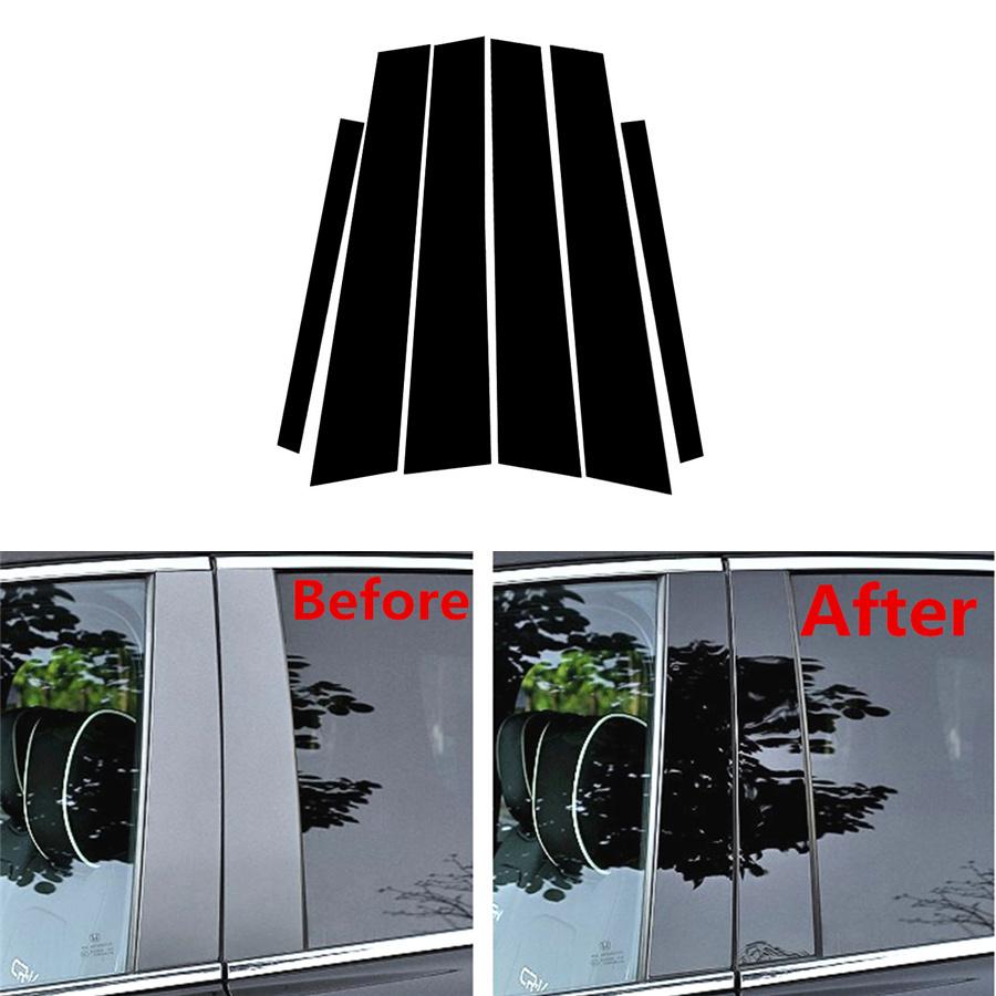 6 Stücke Klavier Schwarz Säule Pfosten Abdeckung Aufkleber Trim Für BMW 3-Serie E90 2005-2012