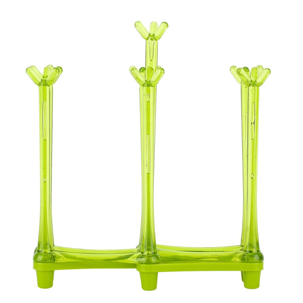 Becher Tasse Glas Halter Trocknen Rack Stehen Wasser Ablauf Trocken Organizer für Flasche Tasse(Grün) grün