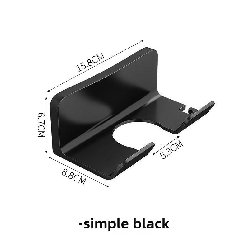 Haartrocknerhalter fürs Badezimmer zur Wandmontage, Haartrockner-Organizer, Aufbewahrungsregal ohne Bohren, Föhnregal fürs Badezimmer Simple schwarz