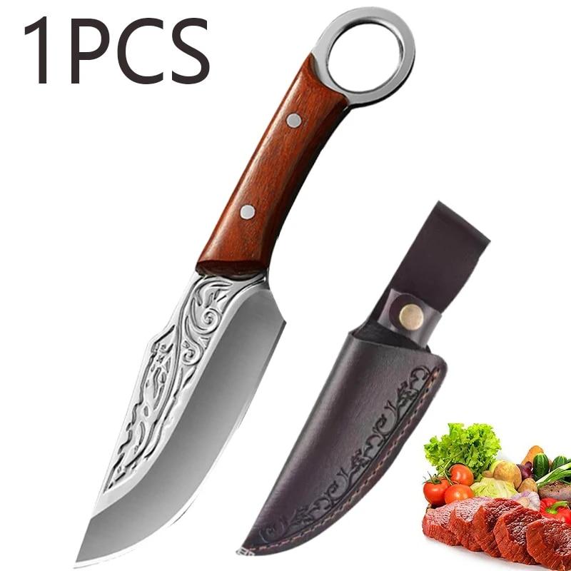 Küche Boning Messer handgemachte geschmiedete Messer Outdoor Camping Messer Fleisch Cleaver Kochmesser Edelstahl Jagd Metzger Messer weiß