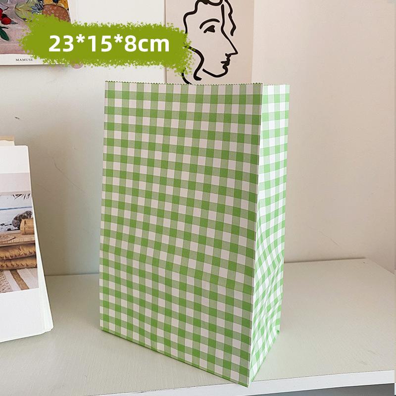 50/100 Stück Koreanischer Stil Bunte quadratische Kraftpapiertüten Kekse Süßigkeiten Geschenkverpackung Geburtstagsparty Karierte Kraftpapiertüten DIY 23x15x8cm&50pcs
