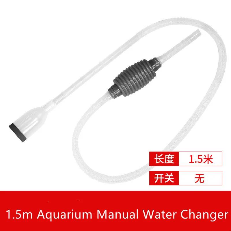 1,5 m Aquarium Manueller Wasserwechsler Aquarium Luftpumpe Reinigungswerkzeuge Handheld Aquariumreiniger Vakuumsiphonpumpe white